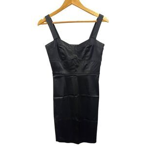 Laundry By Design Black Satin BodyCon mini dress Size 2